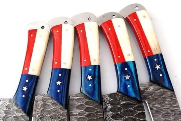 Damoxus Professional 5 Pcs Kitchen Knife Set with Texas Flag Handle