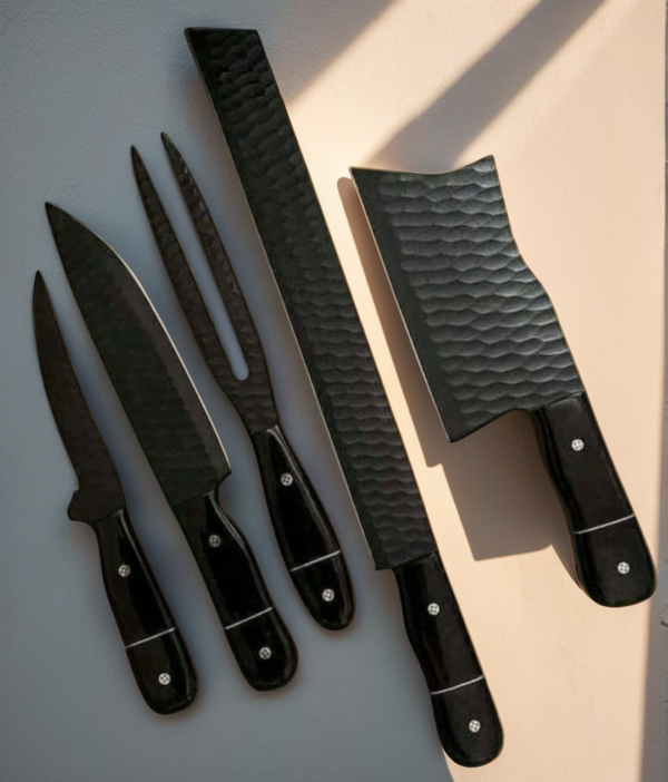 Damoxus carbon black coated kitchen chef knifes set