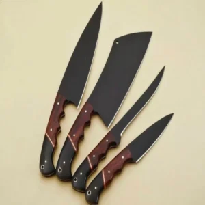 Hand Forged Damascus Chef's Knife Set of 4 pieces