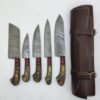 Damoxus Brown Handmade 5 Piece Kitchen Knife Set