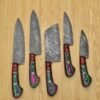 Damoxus Green Handmade 5 Piece Kitchen Knife Set